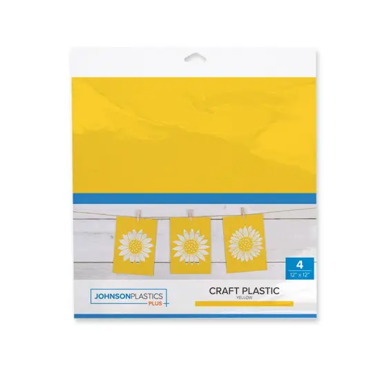 JPPlus Craft Plastic Plastic Craft Sheets for Laser Cutter, & Engraver Use- 4 Pack Yellow {1}