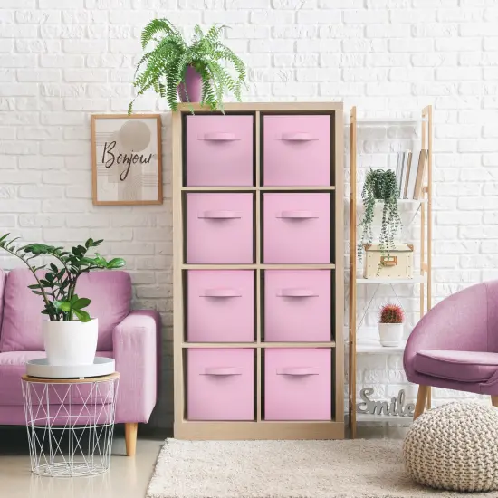 Sorbus Large 13" Storage Bins - 8 Pack Sturdy Collapsible Fabric Storage Cubes with Handles - Pastels Pastel pink {2}