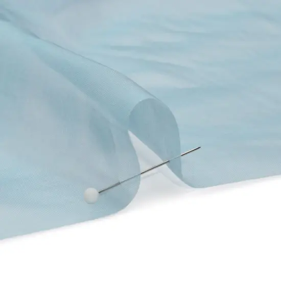 1 Yard Rose Iridescent Silk Voile Chiffon Sky Blue Like Fabric, 54 Inches Wide {2}