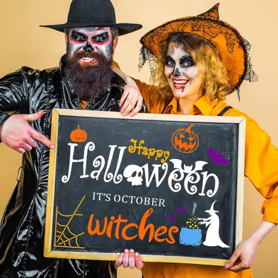 19Pc Happy Halloween Stencils for Painting on Wood(Halloween Style) {3}