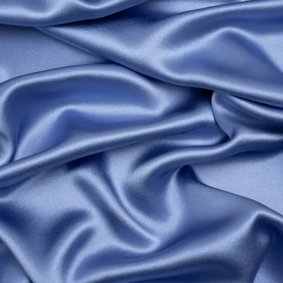 1 Yard Regatta Blue Silk Crepe Back Satin Elegant Smooth Luxury Fabric 44 inch Width {1}