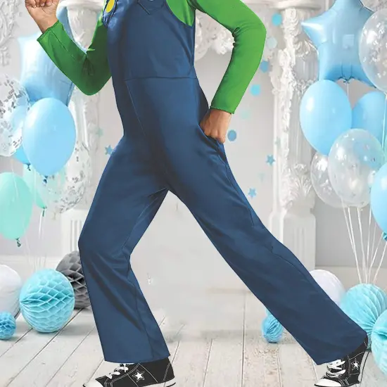 Boys Luigi Costume with Hat and Mustache Set {3}