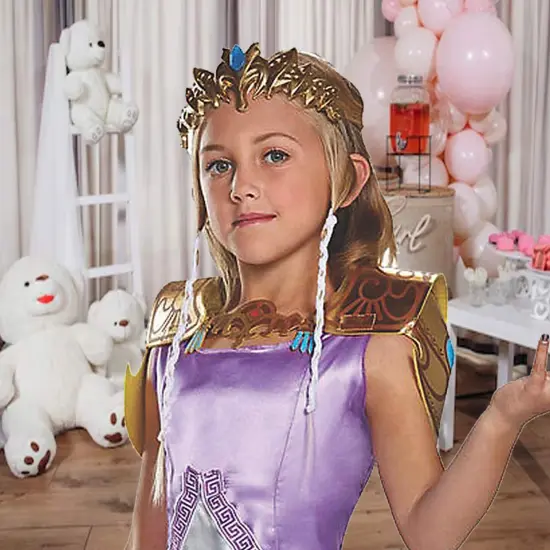 Girls Zelda Deluxe Princess Costume with Tiara and Waist Medallion {5}