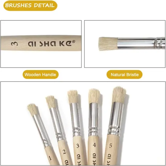 Stencil Brushes(Natural Wood) {3}