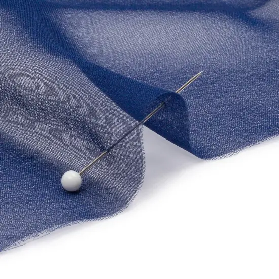 1 Yard Vibrant Estate Blue Premium Silk Chiffon Fabric Lightweight for Couture Dresses 54 Inch Width {2}