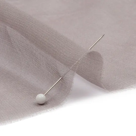 1 Yard Sheer Silver Silk Chiffon Fabric Lightweight Solid Premium Textile 54 inch Width {2}