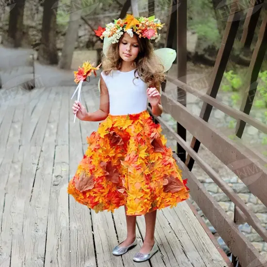 500PCS Artificial Maple Leaves 5 Assorted {2}