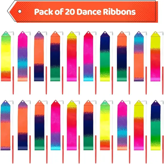 20 Pack Ribbon Dancer Wands for Kids {4}