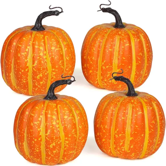 4PCS Big Orange Pumpkins for Table Display {1}