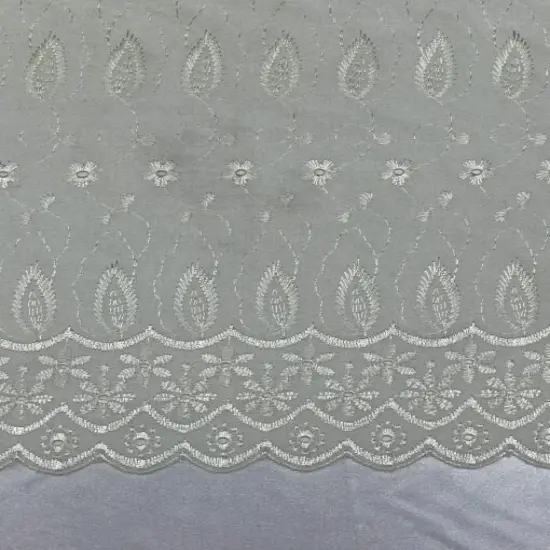 1 Yard Ivory Medium Eyelet Fabric with Double Border & Soft Touch 41/42" Wide {3}
