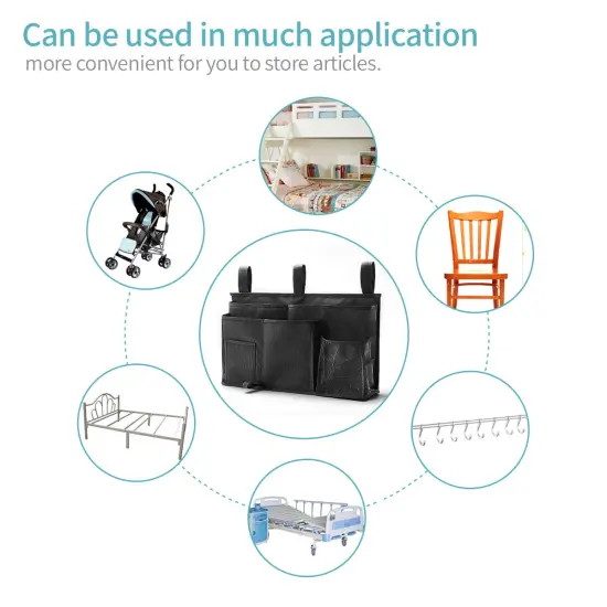 Bunk Bed Organizer, Bedside Caddy Hanging Bed Organizer Storage Bag 8 Pockets, for College Dorm Rooms Bed, Hospital Bed, Baby Bed Rails, 600D Oxford Cloth {4}