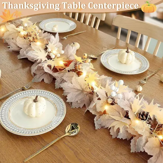 6Ft Pre-Lit Fall Garland {5}