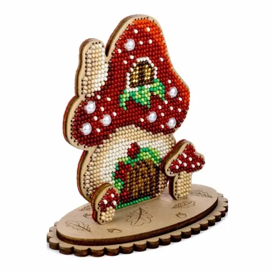 Set for embroidery with beads on wood Mushroom {3}