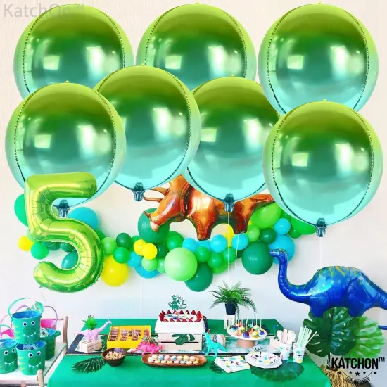 Big Gradient Green Mylar Balloons - 22 Inch, Pack of 6 | 4D Green Foil Balloons | St Patricks Day Balloons {3}
