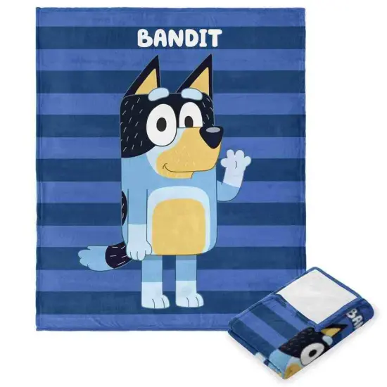Bluey Roll Call Silk Touch Throw Blanket 50&times;60 Inches Bandit {1}