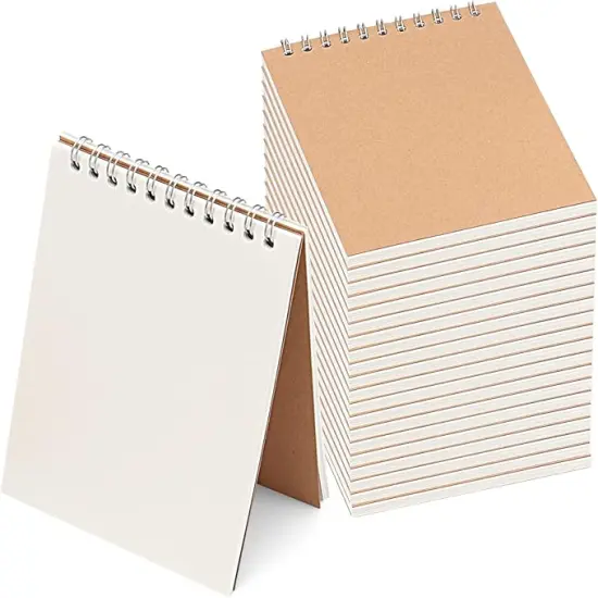 25 Pack A6 Sketch Notebooks, 120 Pages 60 Sheets Top Spiral Bound Pocket Sketchbooks {1}