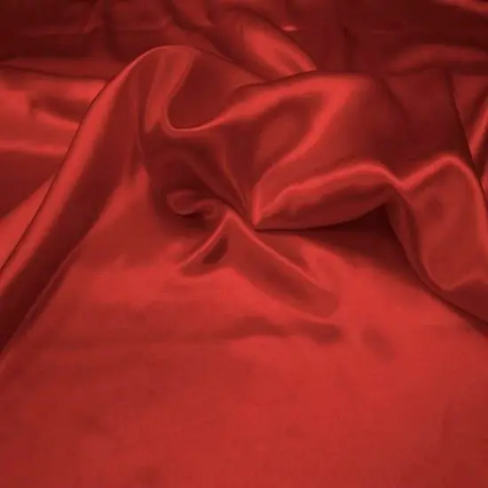 1 Yard Red Satin Charmeuse Apparel Fabric, 58/60" Wide, Lightweight Polyester {1}