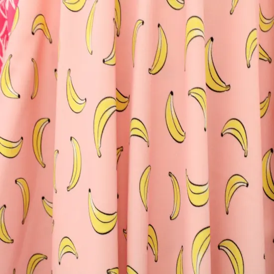 1 Yard Tropical Fruits Print Spandex Fabric Swimwear Activewear Dancewear 58/60 Inches Wide Bananas {1}
