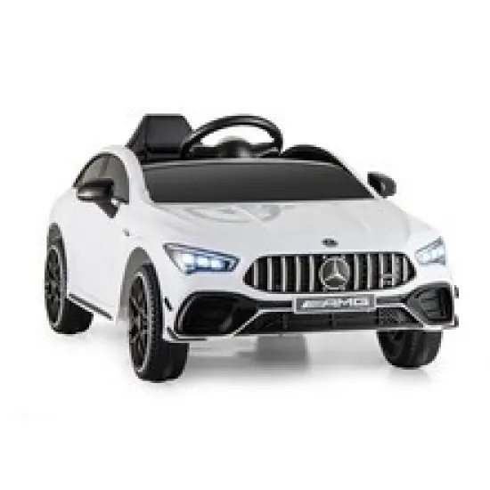 12V Mercedes-Benz AMG CLA 45 Kids Ride-On Car with Remote Control & LED Lights White {7}