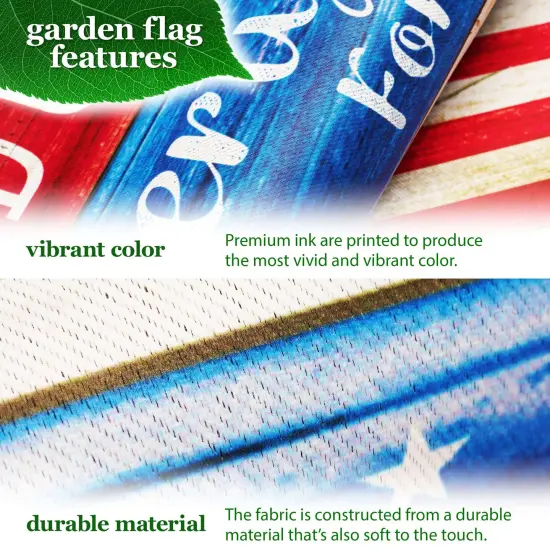 G128 Combo Pack: Garden Flag Stand 36x16IN & Garden Flag Land of the Free Liberty Printed 12x18IN Double Sided {3}