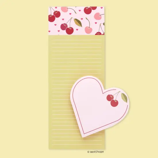Cherry Hearts Magnetic Pad Set, To Do List and Grocery List Notepad {1}