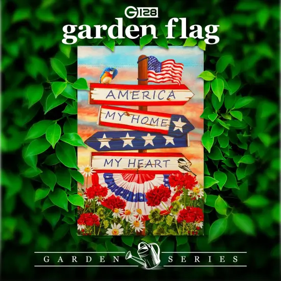 G128 America My Home My Heart Garden Flag 12x18 In Double Sided Independence Day Yard Garden Lawn Decoration {2}