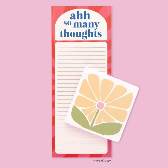 Too Many Thoughts Magnetic Pad Set, To Do List and Grocery List Notepad {1}