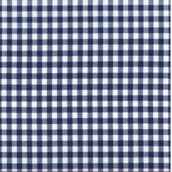 Easycare Gingham Large Navy Polyester Cotton Fabric by the Yard {1}