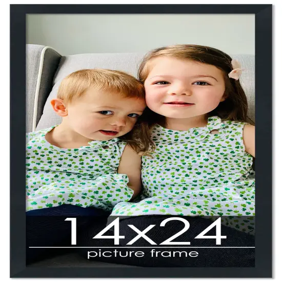 Slim Profile Black Picture Frame - UV Acrylic, Foam Board Backing, Hanging Hardware {1}