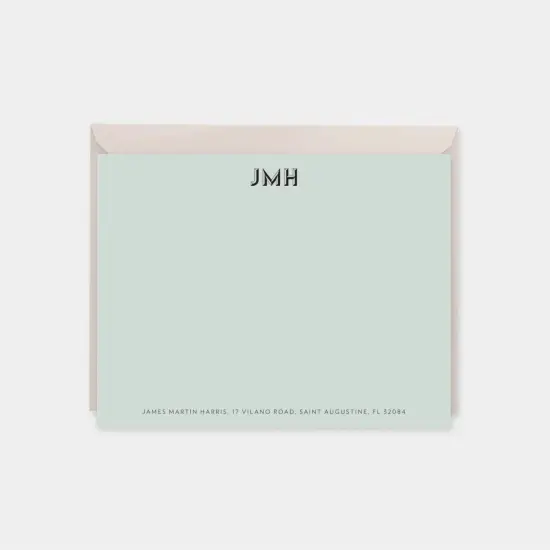 Monogram Note Cards with Beveled Type VI {1}