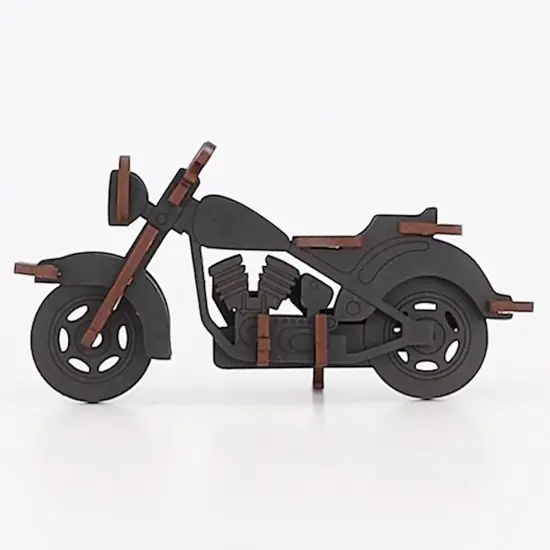 Little & Wood: Woodlet: Medium - Cruiser - Black, 3D Wooden Kit-Set, Vintage Motorcycle Puzzle, Easy Assembly Model Vehicle, Pop Build Fun, Ages 6+ {6}