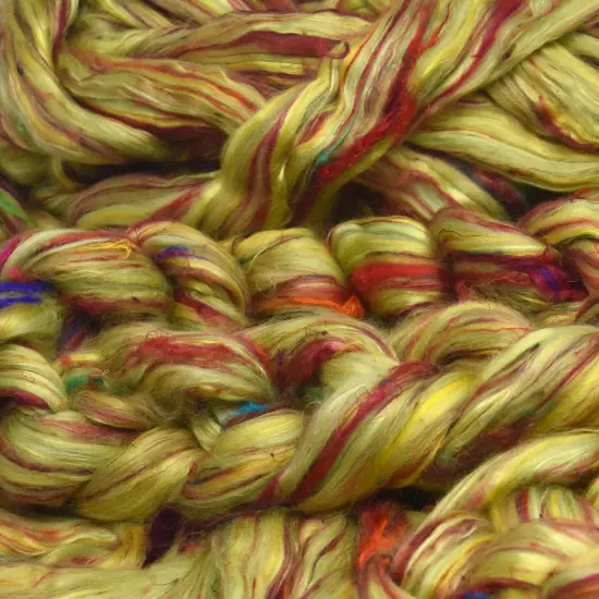 Designer Blend Merino, Mulberry Silk, Sari Silk, and Bamboo Top Roving. Fancy, Colorful, Exotic - Limited Edition. Spring Flowers {4}