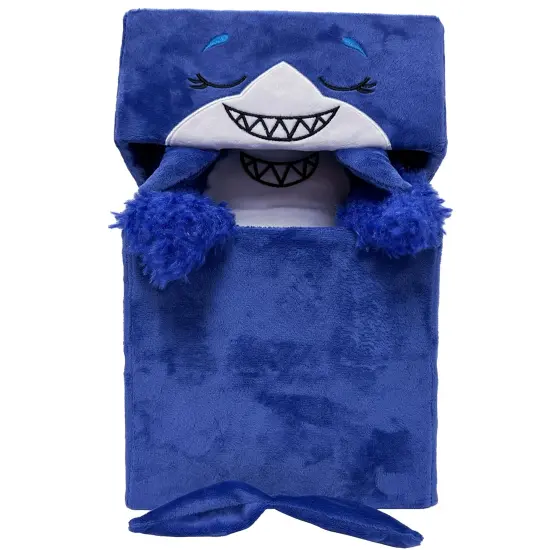 Happy Nappers: Adorable Storables - Shark - Blue & White - 8&rdquo; Character Box & Surprise 8&rdquo; Plush Toy w/ Weighted Paws, Square Storage Bin, Kids Age 1+ {5}