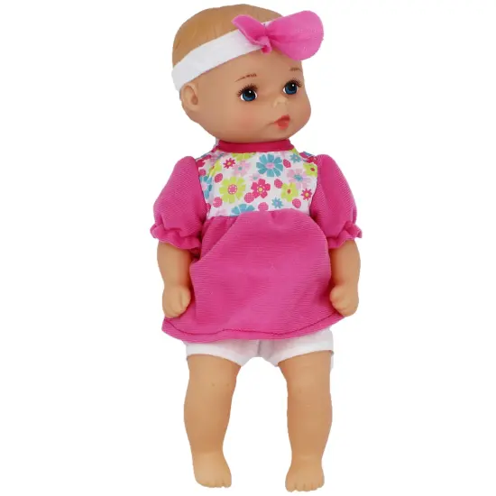 Goldberger Doll Baby's First 11" Classic Softina with Pink & Foral Jumper & Headband {1}