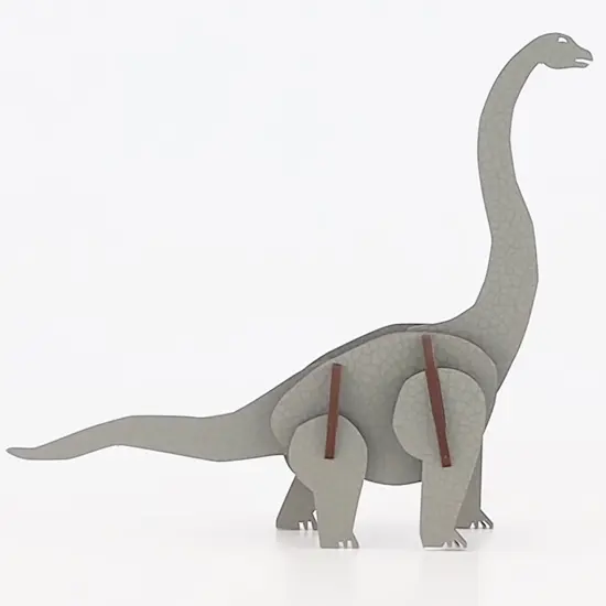 Little & Wood: Woodlet: Medium - Brachiosaurus - Grey, 3D Wooden Kit-Set, Jurassic Dinosaur Puzzle, Easy Assembly Model, Pop Build Fun, Ages 6+ {6}