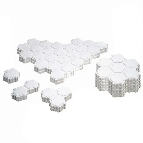 Renegade Games: Heroscape: The Snow Fields of Valhalla Terrain Expansion - 36 Hex-Tiles, 2 Tree Miniatures, Build Snow-Ice- Forrest Environments {6}