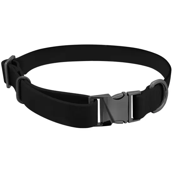 MiMu Large Silicone Dog Collar - Black 25.5in Stylish Dog Collar with Clasp Buckle {1}