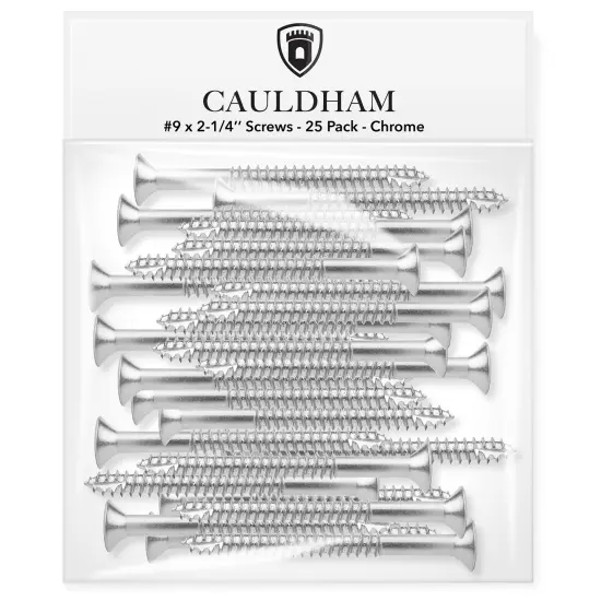 Cauldham Wood Screws #9 x 2-1/4 Inch for Door Hinges - 25 pack {2}