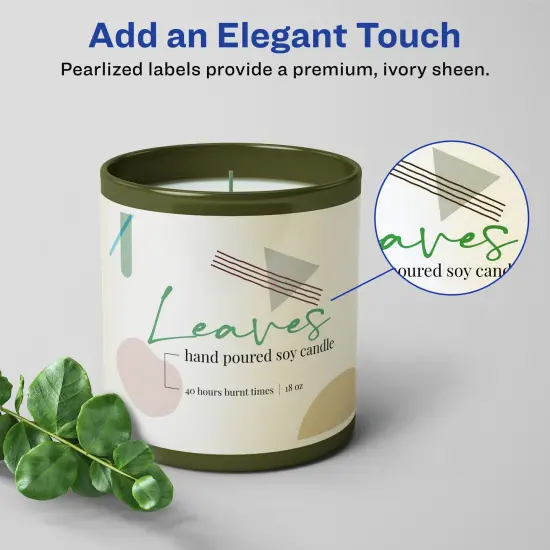 Avery Pearlized Ivory Rectangle Labels, 11" x 4.25" {2}