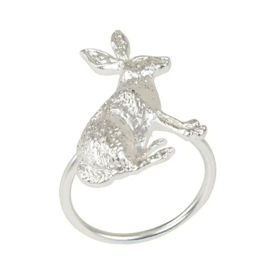 Easter Silver Bunny Rabbit Napkin Ring Set of 4 {4}