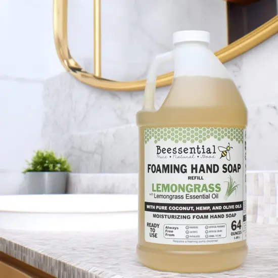 Beessential Foaming Hand Soap Refill Lemongrass 64 Fluid Ounce {3}