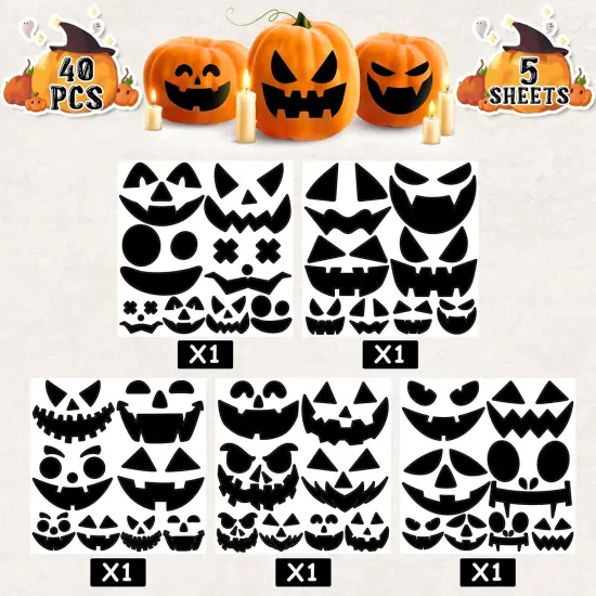 40 PCS Pumpkin Decorating Stickers {2}