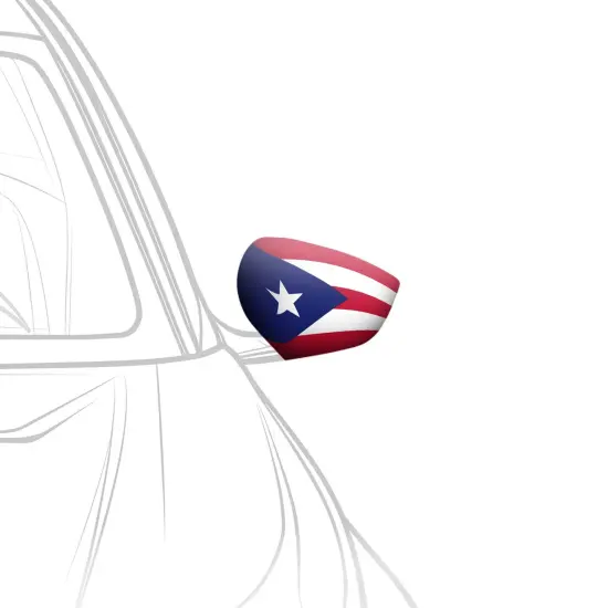 G128 2 Pack: Puerto Rico PR Car Side View Mirror Cover 5.9x8.66 In {1}