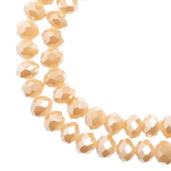 Crystal Lane DIY 2-Strand 7in Opaque Luster Finish Glass Rondelle Donut Bead Strands {1}