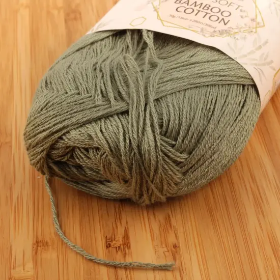 Baby Soft Bamboo Cotton Yarn for Crochet- Burning Sage {3}