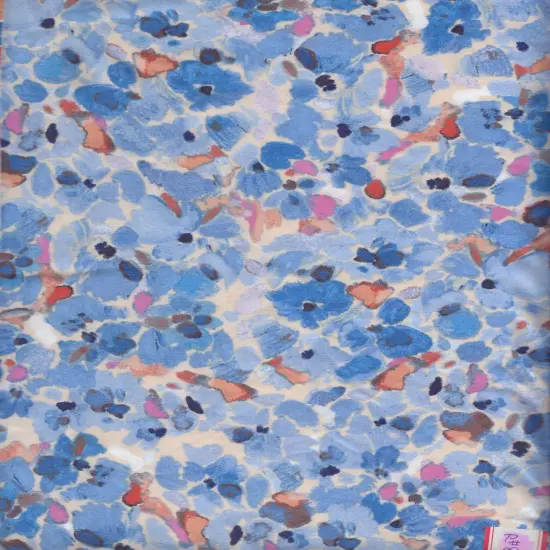 1 Yard Brushed Floral Print DTY Knit Fabric Soft Stretch Polyester Spandex 58 Inch Wide VIOLET {2}