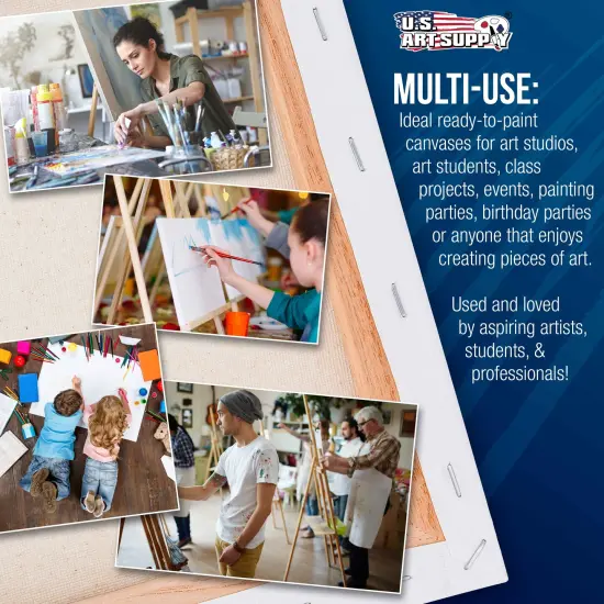 6 x 18 inch Stretched Canvas 12-Ounce Triple Primed, 6-Pack - Professional Artist Quality White Blank 3/4" Profile, 100% Cotton, Heavy-Weight Gesso {5}