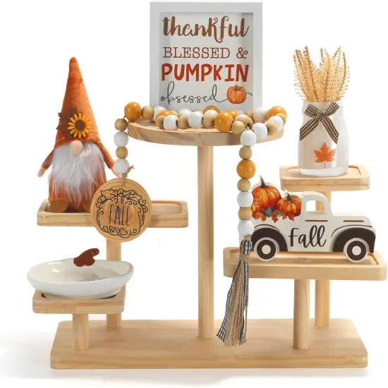Fall Decorations, 6 PCS Fall Tiered Tray Decor Set {1}