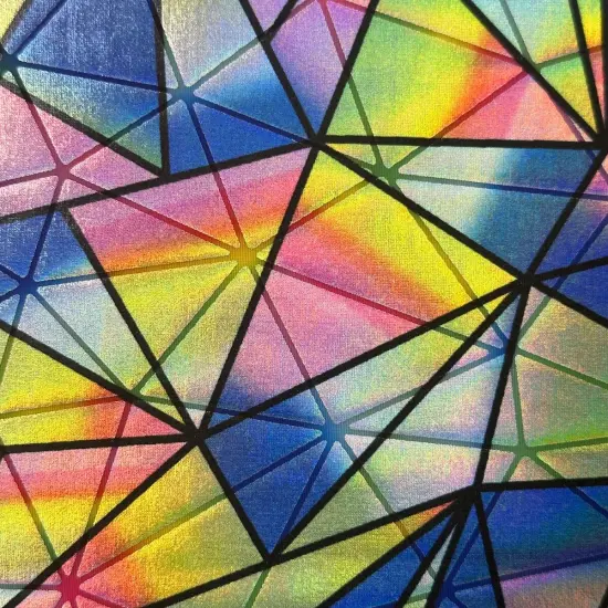 1 Yard Prismatic Hologram Multi-Foil Spandex Fabric for Performance Outfits and Creative Wear 60 Inch Width Blue Combo {3}