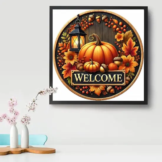 5D DIY Pumpkins Fall Diamond Art Painting Kits for Adults - 14X14 Inch {4}
